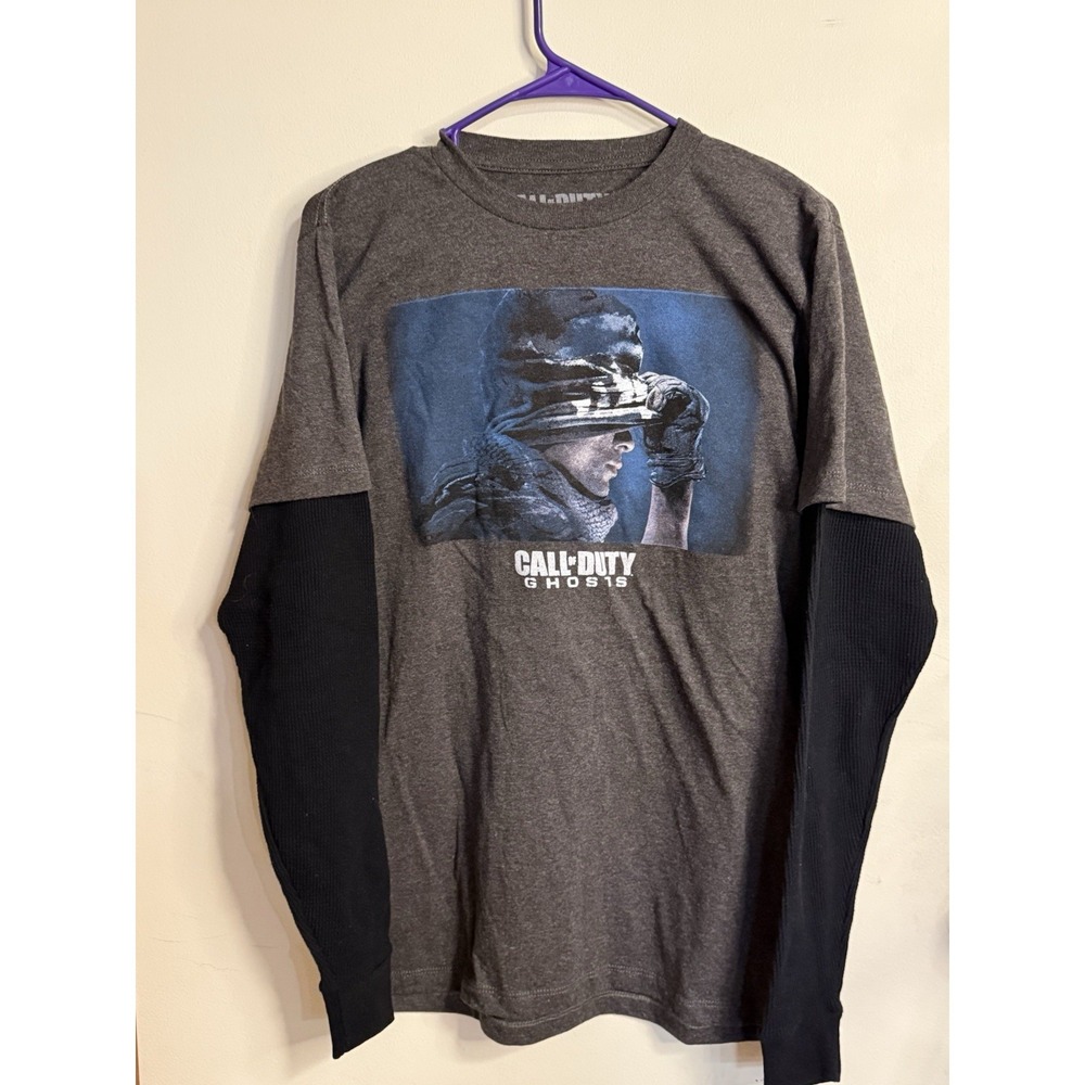 Men's XL Call Of Duty Ghosts Video Game Thermal Waffle Long Sleeves Shirt Gamer